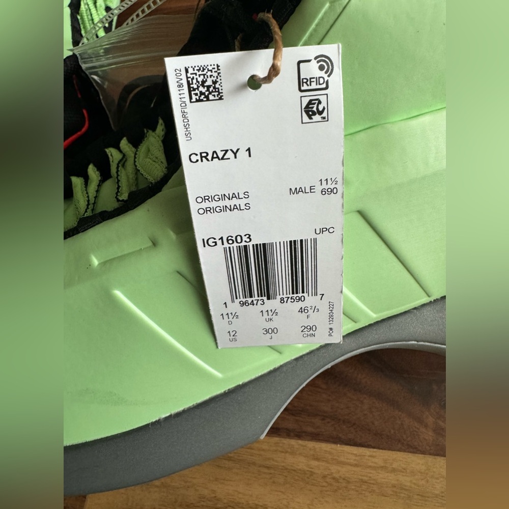 Adidas Crazy 1 Kobe’s. Mint green. Brand new never worn. Size 12 men’s.